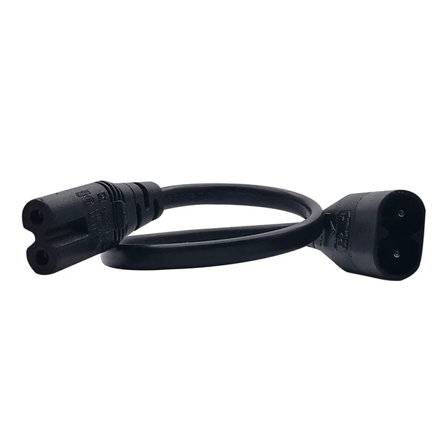 Alt view image 2 of 6 - IEC 320 C8 to C7 Power Cable 16ft/5m for TV Monitor Projector 2.5A 250V, 18/2 SPT-2 Extension Power Cord, IEC 60320 C8 Plug to C7 Receptacle, Male to Female Extension,UL RoHS certified