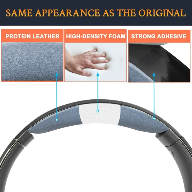Alt view image 3 of 4 - Headband Cover for Sony MDR-100ABN (h.Ear on Wireless), WH-H900N Headphones, Replacement Headstrap Pad Repair Part - Blue