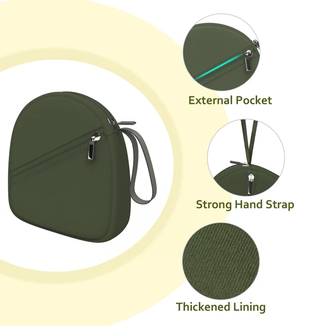 Alt view image 7 of 7 - Headphone Case Compatible with JBL/Beats/Sony/BERIBES/SoundCore/TOZO/KVIDIO/JLab/Bose, Ultra-Thin Headphone Bag Travel Carrying Universal, Green
