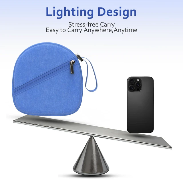 Alt view image 6 of 7 - Headphone Case Compatible with JBL/Beats/Sony/BERIBES/SoundCore/TOZO/KVIDIO/JLab/Bose, Ultra-Thin Headphone Bag Travel Carrying Universal, Blue