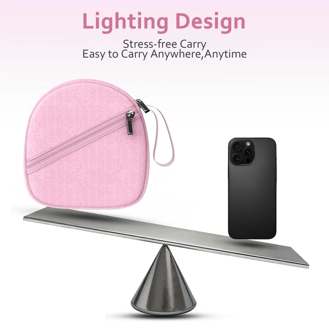 Alt view image 5 of 7 - Headphone Case Compatible with JBL/Beats/Sony/BERIBES/SoundCore/TOZO/KVIDIO/JLab/Bose, Ultra-Thin Headphone Bag Travel Carrying Universal, Pink