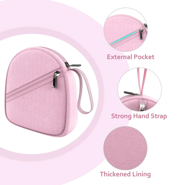 Alt view image 7 of 7 - Headphone Case Compatible with JBL/Beats/Sony/BERIBES/SoundCore/TOZO/KVIDIO/JLab/Bose, Ultra-Thin Headphone Bag Travel Carrying Universal, Pink