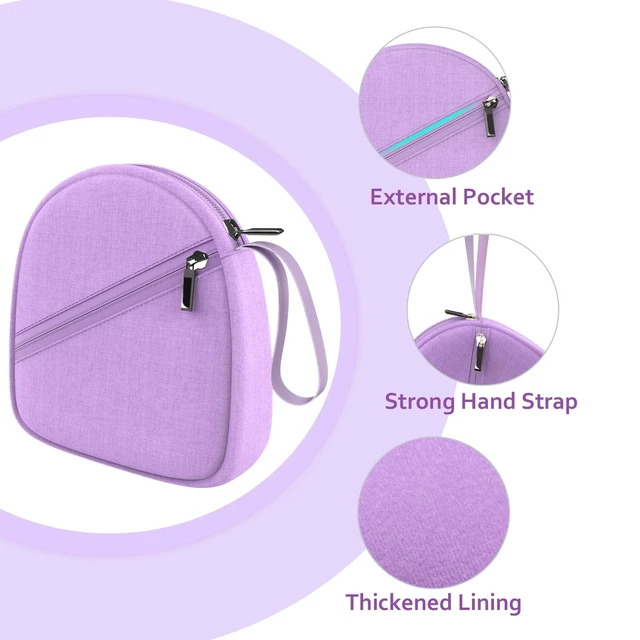 Alt view image 2 of 7 - Headphone Case Compatible with JBL/Beats/Sony/BERIBES/SoundCore/TOZO/KVIDIO/JLab/Bose, Ultra-Thin Headphone Bag Travel Carrying Universal, Purple