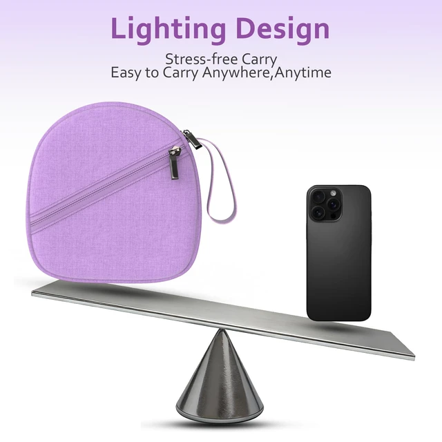 Alt view image 6 of 7 - Headphone Case Compatible with JBL/Beats/Sony/BERIBES/SoundCore/TOZO/KVIDIO/JLab/Bose, Ultra-Thin Headphone Bag Travel Carrying Universal, Purple