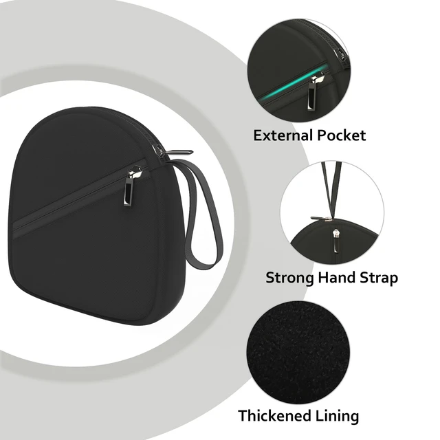 Alt view image 7 of 7 - Headphone Case Compatible with JBL/Beats/Sony/BERIBES/SoundCore/TOZO/KVIDIO/JLab/Bose, Ultra-Thin Headphone Bag Travel Carrying Universal, Black