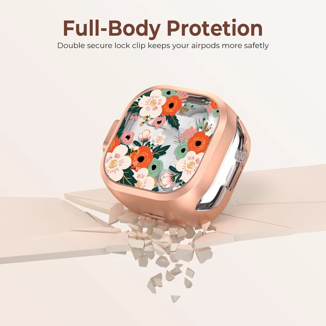 Alt view image 2 of 7 - for Samsung Galaxy Buds 4 Pro Case/Buds 4 Case 2026 with Safety Lock Dual Protection, Cute Hard Earbuds Cover, Easy to Install, Compatible with MagSafe, Dust Resistant, TPU & PC, Hibiscus Floral