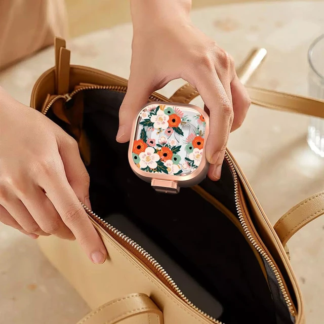 Alt view image 7 of 7 - for Samsung Galaxy Buds 4 Pro Case/Buds 4 Case 2026 with Safety Lock Dual Protection, Cute Hard Earbuds Cover, Easy to Install, Compatible with MagSafe, Dust Resistant, TPU & PC, Hibiscus Floral