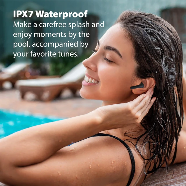 Alt view image 6 of 7 - Noise Cancelling Wireless Earbuds, Sports Waterproof Bluetooth Earbuds, BLK