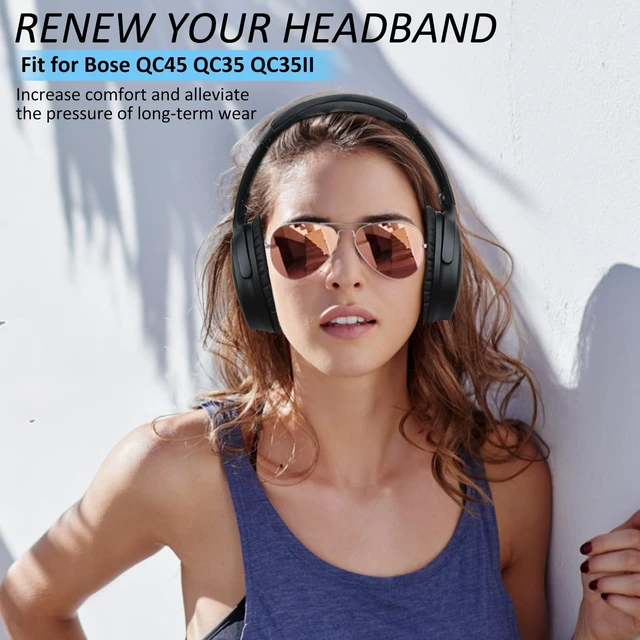 Alt view image 4 of 7 - Headband for Bose QC35 QC35II QC45 with Protein Leather and Memory Foam (Dark Gray)