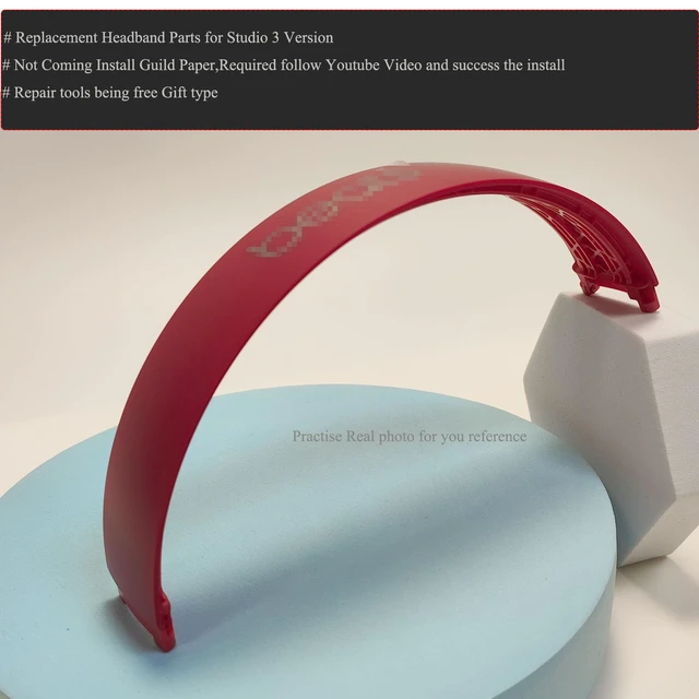 Alt view image 2 of 3 - Studio 3 Head Band Replacement Accessories,Studio 3 Wireless Headphones Replacement Top Headband Parts with Repair Kit -Red Color