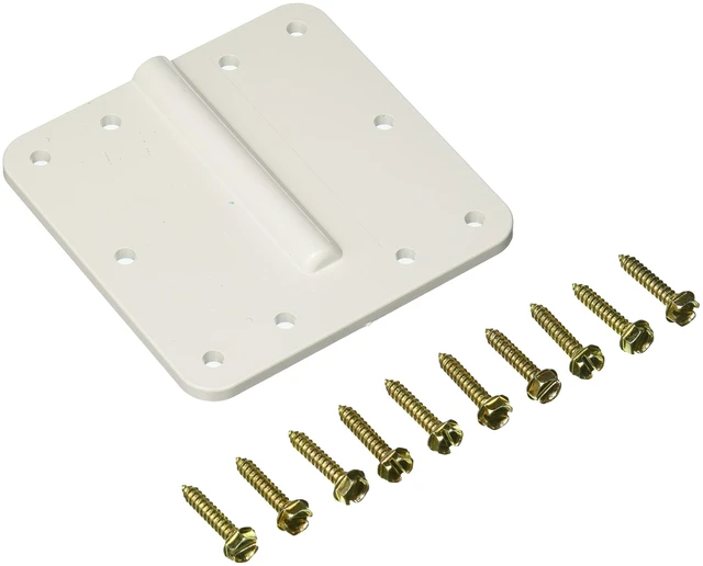 Main image of CE-1000 Single Cable Entry Plate, White, Large Large Single Cable Entry Plate Creates Weatherproof Roof Seal for Coaxial or Power Cable Installation on RVs