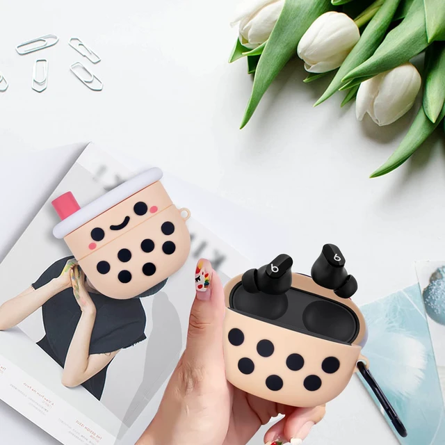 Alt view image 7 of 7 - for Beats Studio Buds Case Cover, Boba Milk Tea 3D Cute Cartoon Kawaii Character Anime Skin, Soft Silicone Case with Keychain Accessories for Girls Women Kids