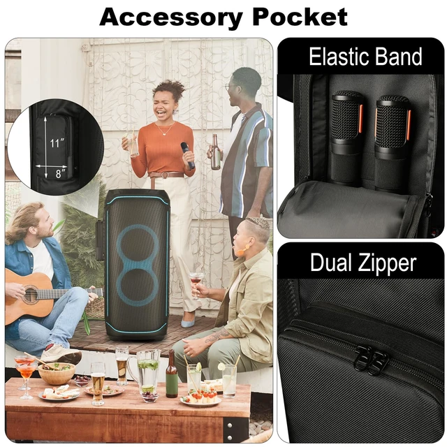 Alt view image 3 of 7 - Speaker Cover Compatible with JBL PartyBox Ultimate Portable Speaker, Dust Cover Storage Bag Sleeve with Accessory Pocket for JBL PartyBox Ultimate