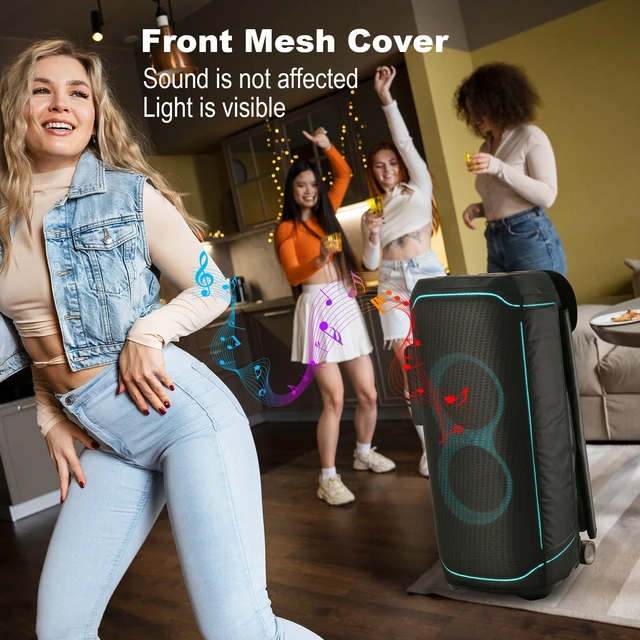 Alt view image 6 of 7 - Speaker Cover Compatible with JBL PartyBox Ultimate Portable Speaker, Dust Cover Storage Bag Sleeve with Accessory Pocket for JBL PartyBox Ultimate