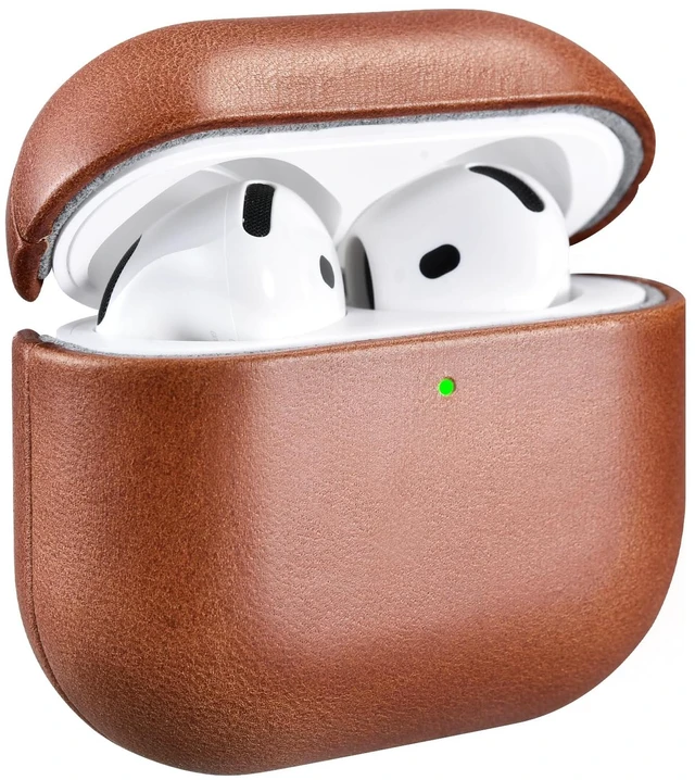 Main image of AirPods 5 Leather Case, AirPod 4 Leather Vintage Cover (Brown) Genuine Leather Case for AirPods 5 AirPods 4, Support Magsafe Charging, Vintage Cover
