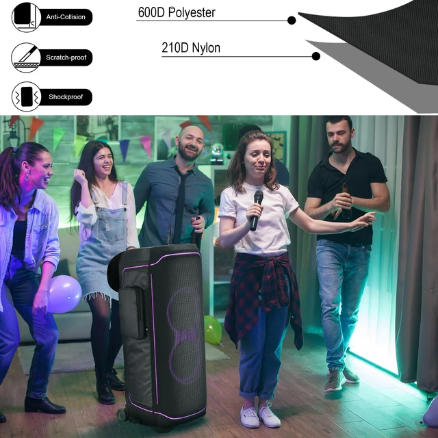 Alt view image 7 of 7 - Speaker Cover Compatible with JBL PartyBox Ultimate Portable Speaker, Dust Cover Storage Bag Sleeve with Accessory Pocket for JBL PartyBox Ultimate