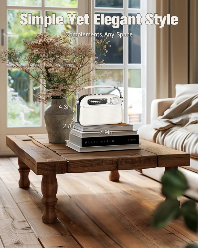 Alt view image 5 of 7 - J-130 Radio Portable AM FM, for Dad and Mom, AC Power,Battery Operated/Rechargeable Radio for Emergency Use, Vintage Radios with Bluetooth for Outdoor/Home/Gift