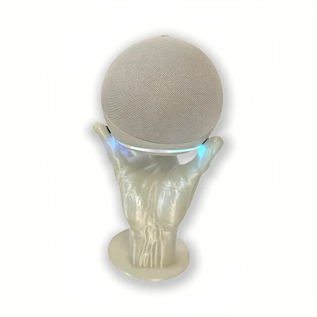 Alt view image 2 of 6 - Hand Style Table Stand Holder Compatible with Alexa Smart Speaker Echo Dot (4th and 5th gen)(Night Glow)