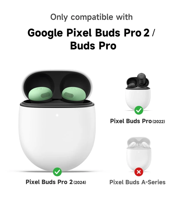 Alt view image 2 of 7 - Magnetic Bumper Cases for Google Pixel Buds Pro 2 (2024) and Pixel Buds Pro (2022) Case Cover, Rugged Shockproof Protective Covers with Carabiner & Cleaning Kit & Removal Tool, Pink