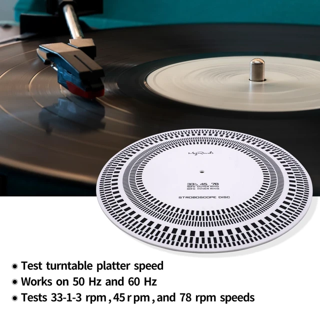 Alt view image 5 of 7 - Turntable Strobe Disc LP Stroboscope Mat Tests for Record Player Rotational Speed Detection LP Turntables Calibration Disc