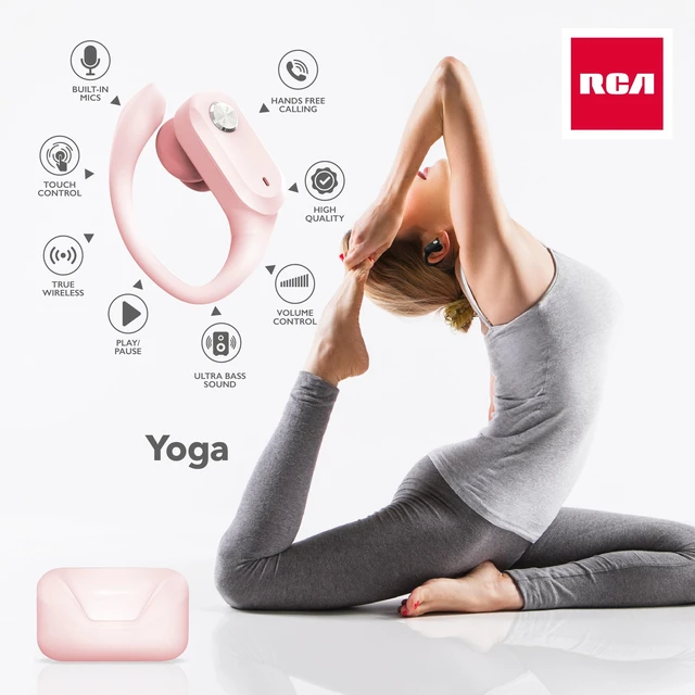 Alt view image 6 of 7 - Wireless Earbuds Bluetooth 5.3 Headphones Sport Sweat Resistant Sports Earphones with Earhooks,48H Playtime,Lightweight 7.8g,Fast Charging Case,Noise Cancelling Mic for Running Gym Workout-Pink