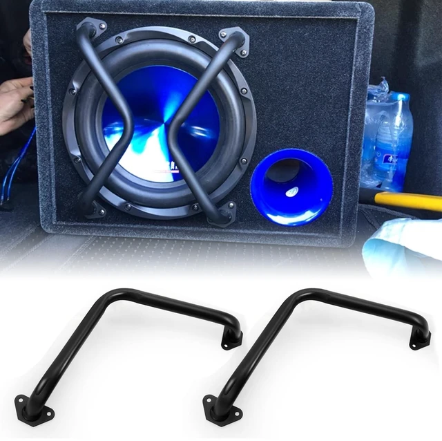 Main image of 12" Speaker Bar Grill: Matte Black Metal Car Audio Speaker Grill Cover, Subwoofer Grill Cover Protector