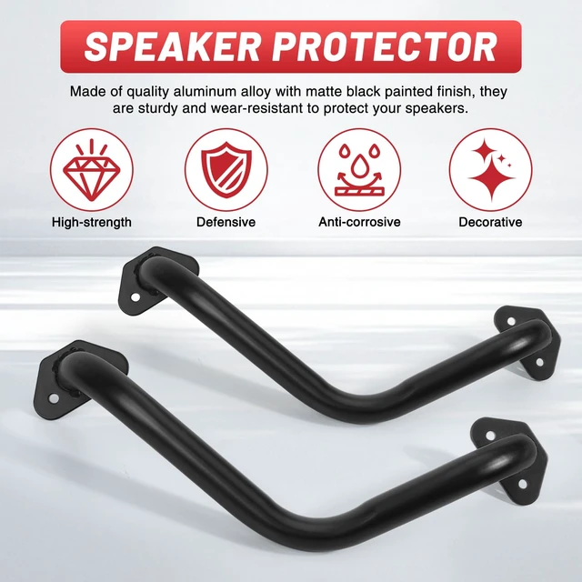 Alt view image 2 of 7 - 12" Speaker Bar Grill: Matte Black Metal Car Audio Speaker Grill Cover, Subwoofer Grill Cover Protector