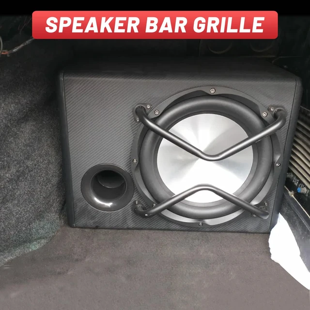 Alt view image 6 of 7 - 12" Speaker Bar Grill: Matte Black Metal Car Audio Speaker Grill Cover, Subwoofer Grill Cover Protector
