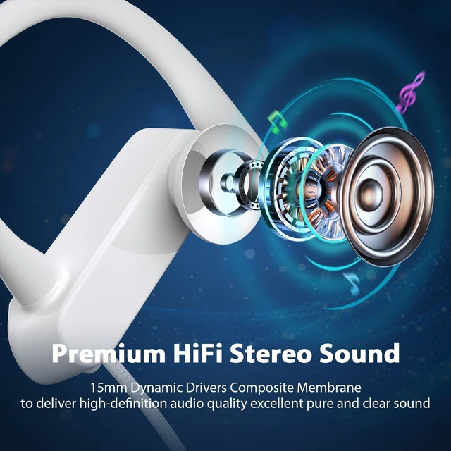 Alt view image 2 of 7 - USB C Headphones Earbuds with Earhook Mic & Volume Control White Type C Workout Ear Buds Wired HiFi Stereo in-Ear Sports Earphone for iPhone 18 Pro 17 16 15/Samsung S26 S25/Pixel 10 9 Travel