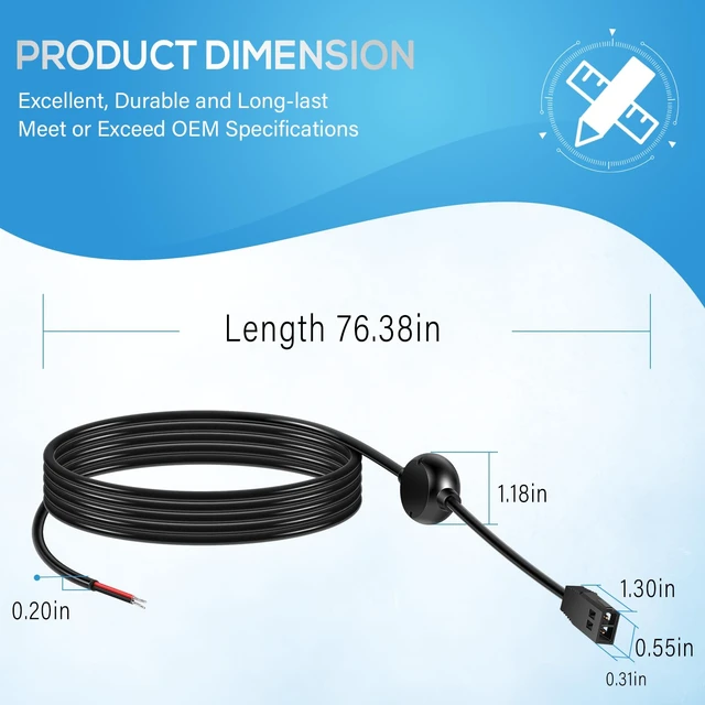 Alt view image 7 of 7 - PC 11 Filtered Power Cable 720057-1 for Humminbird Helix Waterproof 6FT 6 Feet Power Cable For Helix 8/9/10/12/15, 800/900/1100 Series, 797/798, Filtered Anti-Interference
