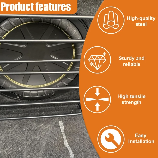 Alt view image 4 of 6 - 2PCS 8 Inch Car Speaker Grill Cover - Metal Bar Grille Car Audio Speaker Subwoofer Grill Cover Protector - Universal 4 Bar Loudspeaker Grille Covers Guard for Most Vehicles (8IN)