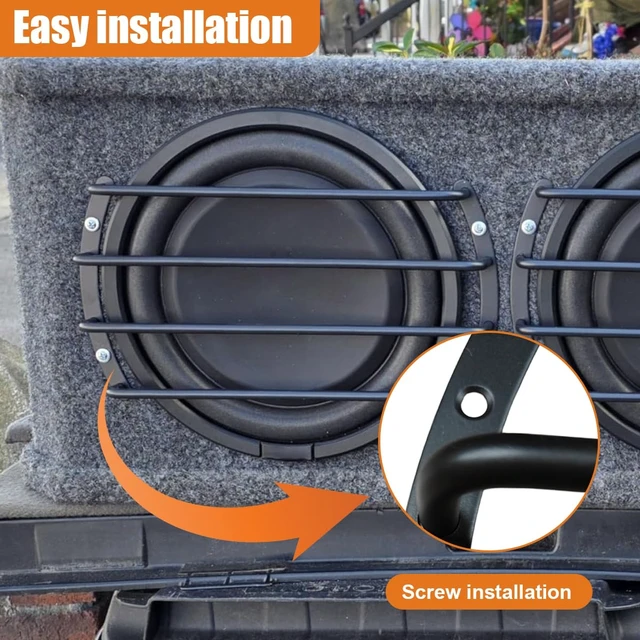 Alt view image 5 of 6 - 2PCS 8 Inch Car Speaker Grill Cover - Metal Bar Grille Car Audio Speaker Subwoofer Grill Cover Protector - Universal 4 Bar Loudspeaker Grille Covers Guard for Most Vehicles (8IN)