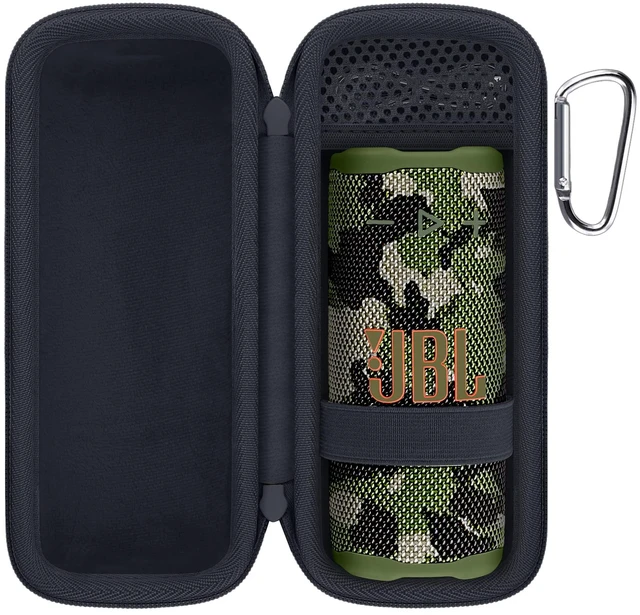 Main image of Hard Travel Case for JBL Grip Compact Bluetooth Speaker, Camo Portable Protective Storage, Built-In Carabiner, Comfortable Carrying, Smooth Zipper, Soft Inner Lining
