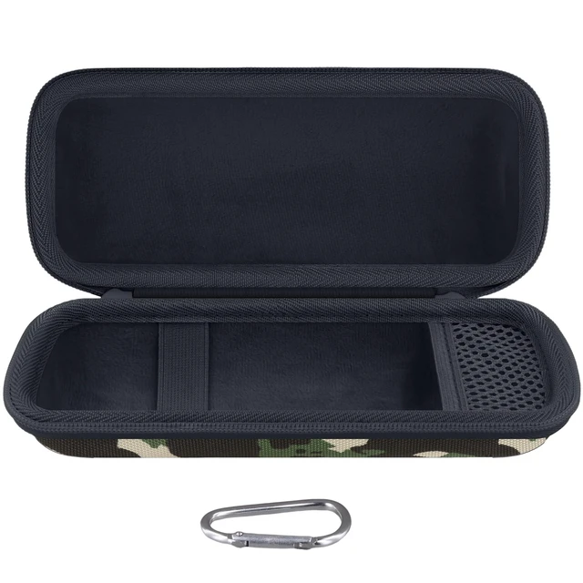 Alt view image 3 of 7 - Hard Travel Case for JBL Grip Compact Bluetooth Speaker, Camo Portable Protective Storage, Built-In Carabiner, Comfortable Carrying, Smooth Zipper, Soft Inner Lining
