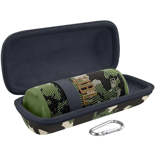 Alt view image 2 of 7 - Hard Travel Case for JBL Grip Compact Bluetooth Speaker, Camo Portable Protective Storage, Built-In Carabiner, Comfortable Carrying, Smooth Zipper, Soft Inner Lining
