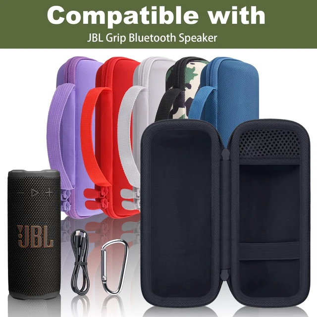 Alt view image 4 of 7 - Hard Travel Case for JBL Grip Compact Bluetooth Speaker, Camo Portable Protective Storage, Built-In Carabiner, Comfortable Carrying, Smooth Zipper, Soft Inner Lining