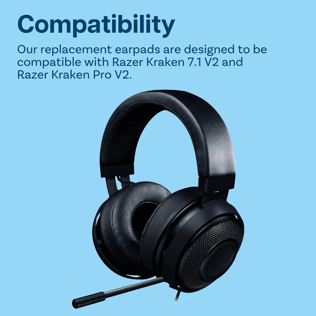 Alt view image 4 of 5 - Ear Pads Replacement for Razer Kraken 7.1 V2 / Razer Kraken Pro V2 Gaming Headset by Cooling Gel Ear Pad Cushions Noise Isolation Earpads Replacement Black