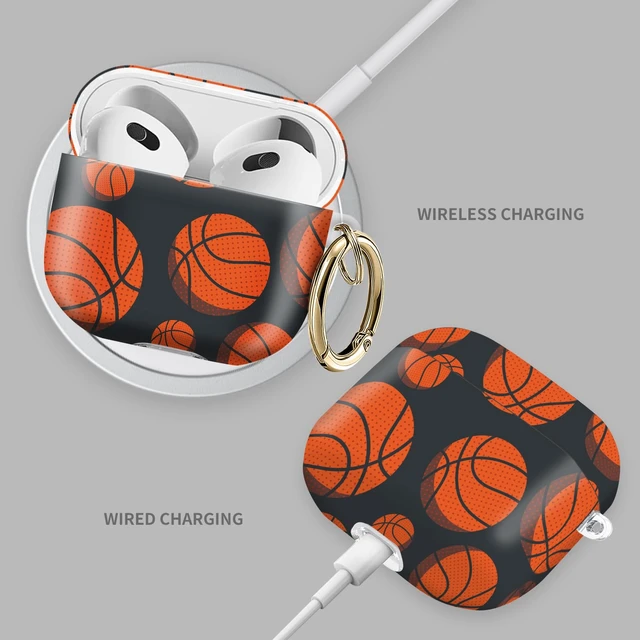 Alt view image 5 of 6 - for AirPods 4 Case, Cute AirPod 4th Generation Cases Cover for Women Girly with Gold Keychain for AirPod 4 Cover 2024 (Basketball)