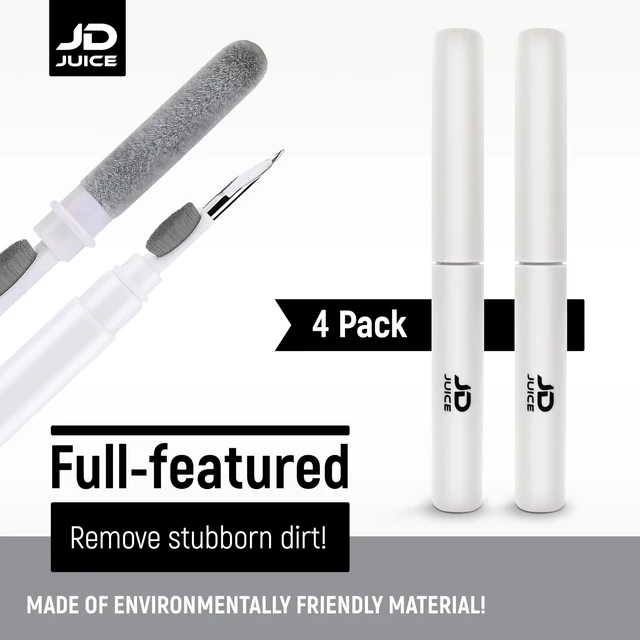 Alt view image 2 of 7 - 4 Pack - Earbuds Cleaning Kit Earbud Cleaning Kit - Phone Cleaning Kit in-Ear Headphones Cleaning Pen Tool, Portable 3-in-1 Laptop Cleaning Kit Electronic Cleaner with a Sponge, Metal Pen Tip