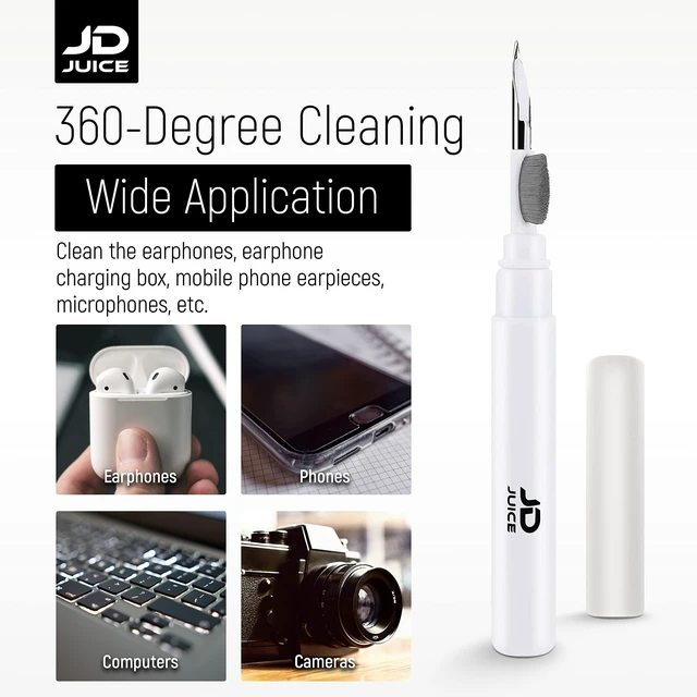 Alt view image 7 of 7 - 4 Pack - Earbuds Cleaning Kit Earbud Cleaning Kit - Phone Cleaning Kit in-Ear Headphones Cleaning Pen Tool, Portable 3-in-1 Laptop Cleaning Kit Electronic Cleaner with a Sponge, Metal Pen Tip