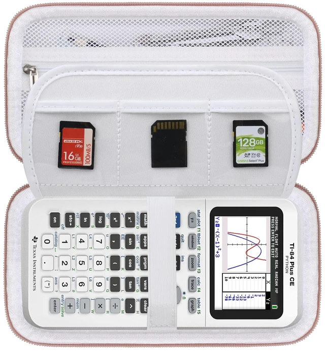Main image of Case for TI-84 Plus CE/TI-84 Evo/TI-84/TI-83 Plus Calculator TI-84 Plus CE/TI-84 Plus/TI-84 Evo/TI-83 Plus/TI-89 Titanium Color Graphing Calculator Hard Carrying Case, White