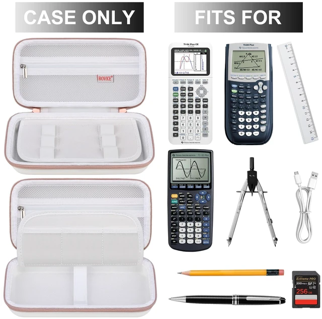 Alt view image 2 of 7 - Case for TI-84 Plus CE/TI-84 Evo/TI-84/TI-83 Plus Calculator TI-84 Plus CE/TI-84 Plus/TI-84 Evo/TI-83 Plus/TI-89 Titanium Color Graphing Calculator Hard Carrying Case, White