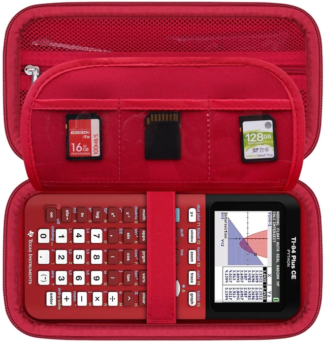 Main image of Case for TI-84 Plus CE/TI-84 Evo/TI-84/TI-83 Plus Calculator TI-84 Plus CE/TI-84 Plus/TI-84 Evo/TI-83 Plus/TI-89 Titanium Color Graphing Calculator Hard Carrying Case, Red