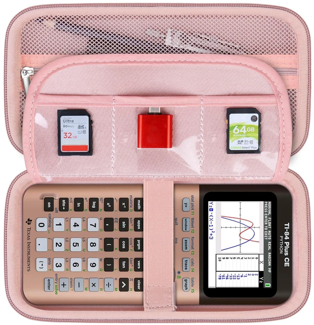 Main image of Case for TI-84 Plus CE/TI-84 Evo/TI-84/TI-83 Plus Calculator TI-84 Plus CE/TI-84 Plus/TI-84 Evo/TI-83 Plus/TI-89 Titanium Color Graphing Calculator Hard Carrying Case, Rose Gold