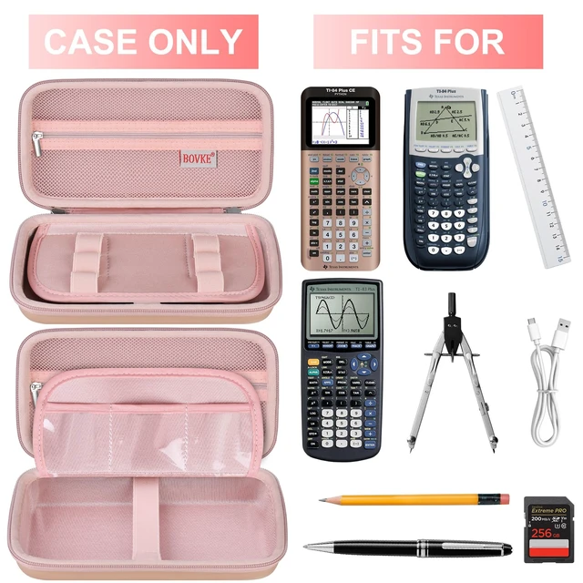Alt view image 2 of 7 - Case for TI-84 Plus CE/TI-84 Evo/TI-84/TI-83 Plus Calculator TI-84 Plus CE/TI-84 Plus/TI-84 Evo/TI-83 Plus/TI-89 Titanium Color Graphing Calculator Hard Carrying Case, Rose Gold