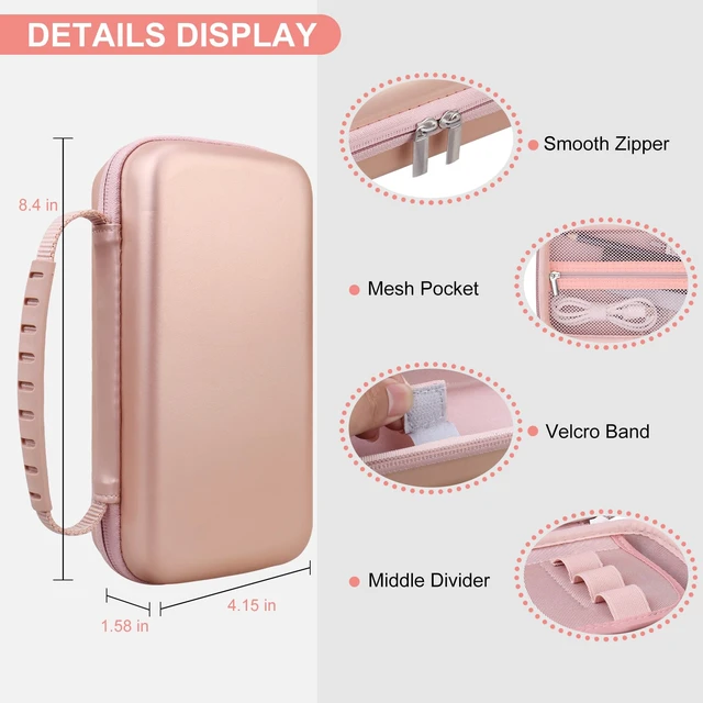 Alt view image 4 of 7 - Case for TI-84 Plus CE/TI-84 Evo/TI-84/TI-83 Plus Calculator TI-84 Plus CE/TI-84 Plus/TI-84 Evo/TI-83 Plus/TI-89 Titanium Color Graphing Calculator Hard Carrying Case, Rose Gold