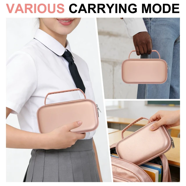Alt view image 6 of 7 - Case for TI-84 Plus CE/TI-84 Evo/TI-84/TI-83 Plus Calculator TI-84 Plus CE/TI-84 Plus/TI-84 Evo/TI-83 Plus/TI-89 Titanium Color Graphing Calculator Hard Carrying Case, Rose Gold