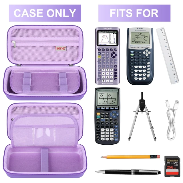 Alt view image 2 of 7 - Case for TI-84 Plus CE/TI-84 Evo/TI-84/TI-83 Plus Calculator TI-84 Plus CE/TI-84 Plus/TI-84 Evo/TI-83 Plus/TI-89 Titanium Color Graphing Calculator Hard Carrying Case, Purple