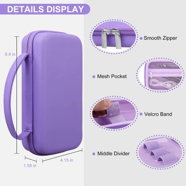 Alt view image 4 of 7 - Case for TI-84 Plus CE/TI-84 Evo/TI-84/TI-83 Plus Calculator TI-84 Plus CE/TI-84 Plus/TI-84 Evo/TI-83 Plus/TI-89 Titanium Color Graphing Calculator Hard Carrying Case, Purple