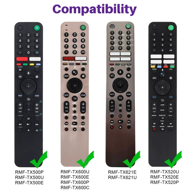 Alt view image 2 of 7 - 2 Pack Cover for Sony TV Remote RMF-TX600U RMF-TX500U RMF-TX500E RMF-TX600E Protective Silicone Case for Sony RMF-TX621U RMF-TX520U Remote Control Waterproof, Anti-slip (Glow Green + Glow Blue)